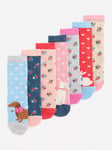 Mini Boden Kids' Animal Heart Socks, Pack of 7