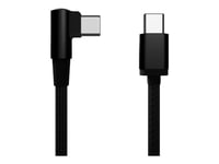 Cablexpert - Usb-Kabel - 24 Pin Usb-C (Hane) Till 24 Pin Usb-C (Hane) Vinklad - Usb 2.0 - 2.1 A - 20 Cm - Data Och Laddning, Flätad Kabel - Svart