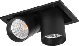 Aria mini flex K2 downlight justerbar 2x5W 2700K RA90 Dimbar - Svart - Svart