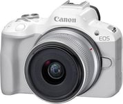 Canon EOS R50 Mirrorless Camera [ RF-S 18-45mm F4.5-6.3 IS STM Lens Kit - White ]