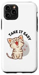 iPhone 11 Pro Take it easy with cute cat and cat paws design Case