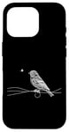 Coque pour iPhone 16 Pro Line Art Oiseau et Ornithologue Pin Siskin