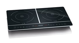 SEVERIN Double plaque à induction 3 400 W, Plaque de cuisine double pour une cuisson rapide des aliments, Plaque en revêtement vitrocéramique avec thermostat réglable jusqu’à 240°C, Noir, DK 1031