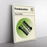 Book Cover Frankenstein Mary Shelley Modern Canvas Wall Art Print Ready to Hang, Framed Picture for Living Room Bedroom Home Office Décor, 50x35 cm (20x14 Inch)