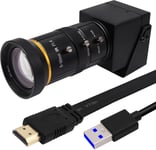 Caméra 4K Usb 3.0 Hdmi Dual Output Avec Zoom Pour Ordinateur, Ordinateur Portable, Tv, M Au Point Manuelle, Streaming Webcam Avec Objectif Télescopique 5-50 Mm, H.264 4K 60 Fps Haute Vitesse Pc