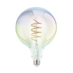 Eglo Lampe LED E27 grande taille, ampoule multicolore effet arc en ciel, éclairage rétro forme globe, 3 watts, blanc chaud, 2200 Kelvin, G150, Ø 15 cm