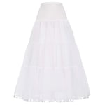 GRACE KARIN Retro Jupon Mi Long Jupon 1950 Chic Crinoline Rockabilly Petticoat Tutu Blanc S CL421-2