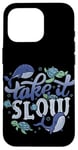 Coque pour iPhone 16 Pro Take it Slow Ocean Affirmation de soi Animaux marins Tortue Baleine