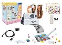 Lexibook, StarCAM Print HD, Appareil Photo avec imprimante instantanée, Fonctions Photo, vidéo, Selfie, Musique, Jeux, Kit de customisation et Carte SD 32Go Inclus, Blanc, DJ160