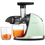 AMZCHEF Juicer Machines - Cold Press Slow Juicer - Masticating Juicer for Whole Fruits and Vegetables - Delicate Chew No Need to Filter - No BPA Juice Extractor with 2 Cups and Brush - Green