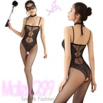 Bodystocking Velouté Aderent Catsuit Sexy Lingerie Femme Intime Hot Body Ouvert