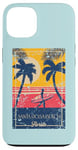 Coque pour iPhone 13 Santa Rosa Beach Florida Retro Surfer Beach Art vieilli