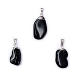 Black Tourmaline Gemstone Pendant Pin Drilled Cap 5 Pc ±1-2.5 Cm