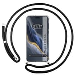 Transparent Hanging Case for Huawei Honor Magic 6 Pro 5G with Black Cord