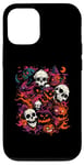 Coque pour iPhone 14 Crânes et citrouilles Inferno Halloween Chaos