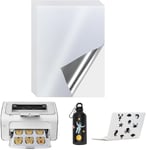 20Pcs Papier Autocollant Imprimante Papier Autocollant Jet D'Encre A4 Imprimables Papier Autocollant Étiquette Adhésif Imprimable Pour Imprimantes Laser & Jet D'Encre, 210 X 297 Mm¿Argent¿