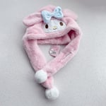 Jinzhaolai Kawaii Sanrio Kulomi My Melody Mössa Cartoon Helo Kity Plysch Vindtät Mössa För Flickor Vinter Söta Varma Öronskydd Mössa Present,e