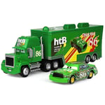 Bilar 2 3 Karaktärer Blixten McQueen & Kungen & Chick Hicks & Mack Truck Uncle Metall Diecast Leksaksfordon XH Chick Hiccup