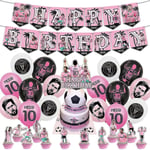 30 st/ set Messi-tema fotbollsfesttillbehör, fotbollsstjärnor Festdekoration Inkluderar Banner Cake Toppers Cupcake Toppers Ballonger