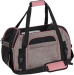 Flamingo Sac de Transport pour Chiot - Puppy Love - Xandor Taupe - 48x25x33cm - Fond Amovible avec Housse détachable - Bandoulière réglable - Bandes réfléchissantes