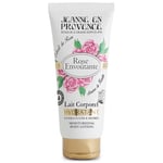 JEANNE EN PROVENCE - Lait Corporel Hydratant et Parfumé - Parfum Rose Envoûtante - 95% d'Ingrédients d'Origine Naturelle - Peau sèche - Fabriqué en France à Grasse - 200 ml