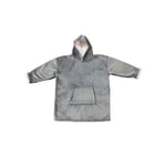 Pull plaid polaire à capuche enfant gris Ornami