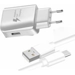 Laddare + kabelpaket för Samsung Galaxy S21 FE SD888 Snabbladdare Ultrakraftig och snabb 3A med USB-Typ C-KABEL Vit