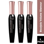 3 PACK - Bourjois Volume Glamour Volumising Mascara - Black