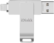 iDiskk 128GB iPhone Photo Stick MFi Certified lightning USB Photostick 128G 