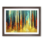 Awesome Abstract Forest Vol.1 H1022 Framed Print for Living Room Bedroom Home Office Décor, Wall Art Picture Ready to Hang, Walnut A2 Frame (64 x 46 cm)