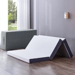 Inofia Matelas Pliant, lit d'invité, Pliable, moyennement Dur, H3, certifié Oeko Tex, Matelas d'invités avec Housse (Lavable, Pliable, Matelas Pliable, Adulte) (3 pièces, 140×195cm)