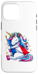 Coque pour iPhone 16 Pro Max Licorne câlinant drapeau de la France pour garçons, filles, femmes, enfants