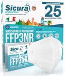 25x Masques FFP3 certifié CE fabriqué en Italie Haute Filtration Plus élevée BFE ≥99% PFE≥99% Masques 25 pièces Scellés Individuellement UV-C Désinfectez Dispositif Médical