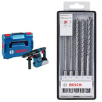 Cordless hammer drill BOSCH PROFESSIONAL SDS plus GBH 18V-26 Solo L-BOXX + 5X Expert SDS plus-7X hammer drill set (for reinforced concrete, Ø 6-10 mm, accessories)