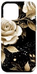 Coque pour iPhone 15 Plus Blanc Baige Roses Floral Fleur Aquarelle Design