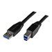 StarTech.com Câble SuperSpeed USB 3.0 A vers B de 1m - Cordon USB A vers USB B - Mâle / Mâle - Bleu - Câble USB - USB Type B (M) pour USB type A (M) - USB 3.0 - 1 m - moulé - noir