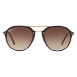 Ray-Ban RB4292 Oval Blaze Sunglasses, Gold/Brown