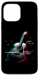 Coque pour iPhone 13 Pro Max Glitch Guitare acoustique – Amateur de musique de guitare vintage