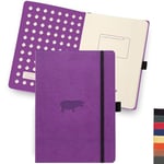 Dingbats - Carnet De Notes Moyen Format Nature, Hippo Violet, A5 - Couverture Rigide - Papier Crème 100 G/m² Résistant À L'encre