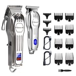 HATTEKER T-Blade Trimmer Mans Hair Clipper Set Cordless Barber Clipper for Beard