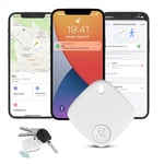 Localisateurs D'objets Traceur Smart Tracker Tag 90DB Trouvez Vos Clés/Valises/Cartables Traceur Bluetooth Protection de la Vie Privée Mode Perdu Traqueur Positionnement Précis (Uniquement iOS)-Blanc