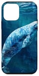 Coque pour iPhone 12 mini Save The Manatee Crystal River FL Bleu abstrait rayé