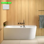 Baignoire d'angle Blanc + Siphon Blanc et Vidage inclus + Repose tête  -  AVITA S CLASSE - GAUCHE - 170 x 75 cm