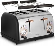 Lauben Lbn4st1500bc Toaster 6 4 Slice(S) 1500 W Black, Stainless Steel