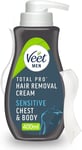 Veet Men Hair Removal Cream, 400ml, Sensitive Skin, Hair Removal Cream For Men,