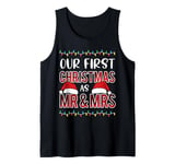 Our First Christmas as Mr and Mrs Cute Matching Couple Plaid Tank Top