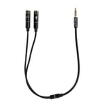 3.5mm Jack Headphone+Mic Audio Splitter Gold-Plated Aux Extension Cable