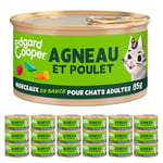 Edgard & Cooper Pâté pour Chat, Adulte, (Agneau & Poulet, 85g x 18), Patée Morceaux en Sauce pour Chat, Viande fraîche et protéines de qualité, Pâté pour Chat stérilisé et Actif