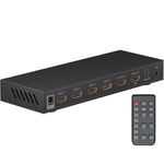 goobay 58478 Commutateur matriciel HDMI 4 sur 2 / Commutateur matriciel Splitter 4k @ 30Hz / avec télécommande pour Lecteur Blu Ray, Xbox, PS5 et TV/Commutateur 4 in 2 Out