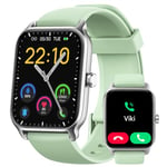 Smart Watch for Men Women, Answer/Make Calls, Alexa Built-in, [1.8"HD Screen] Smart Watches for iPhone/Samsung/Android, Fitness Watch with Heart Rate Sleep SpO2 Monitor,IP68,100+ Sports-Green